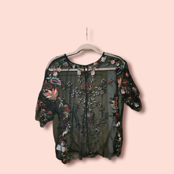 Dalia Floral Prints See-Thru Blouse - Picture 2 of 3